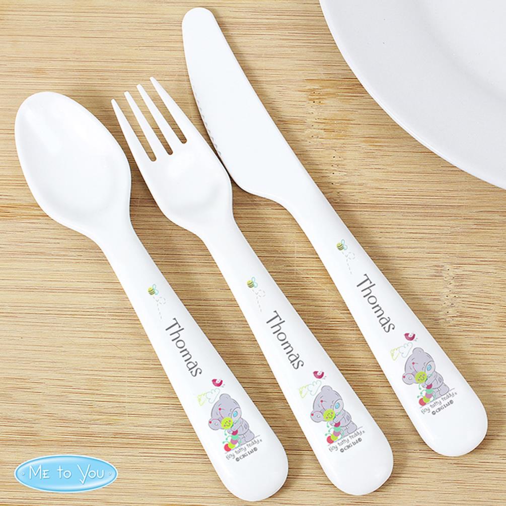 Personalised Tiny Tatty Teddy Cuddle Bug 3 Pc Plastic Cutlery Set Extra Image 3